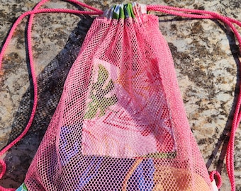 Summer Mesh Backpack, Handmade Mesh Bag, Lightweight Beach Bag