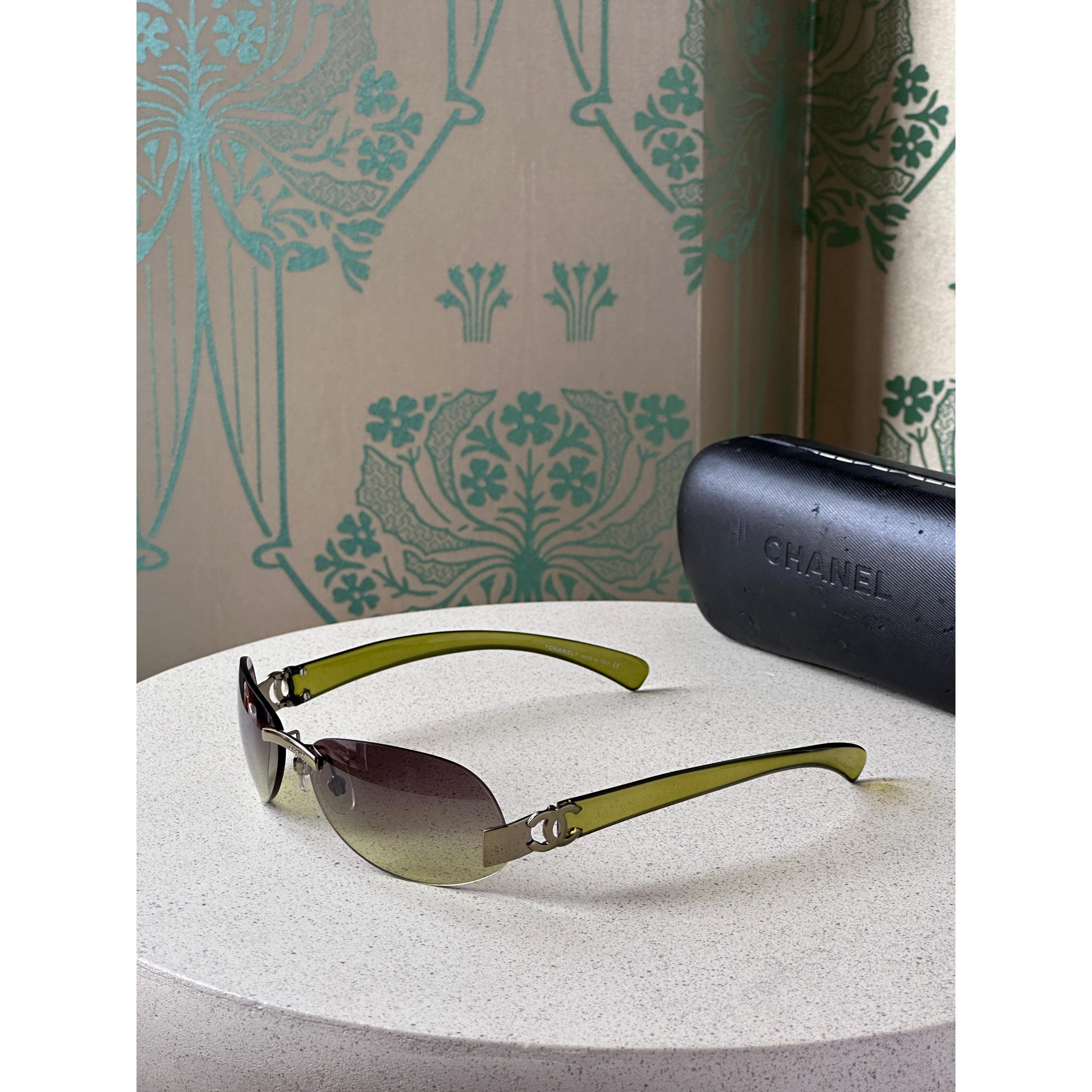 Chanel Rimless Sunglasses Rhinestone - Etsy