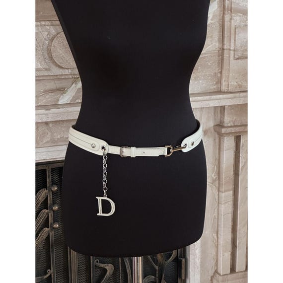Auth VTG Y2K DIOR Belt Vintage CHRISTIAN DIOR Oblique Logo Monogram Burgundy Belt  main image 4
