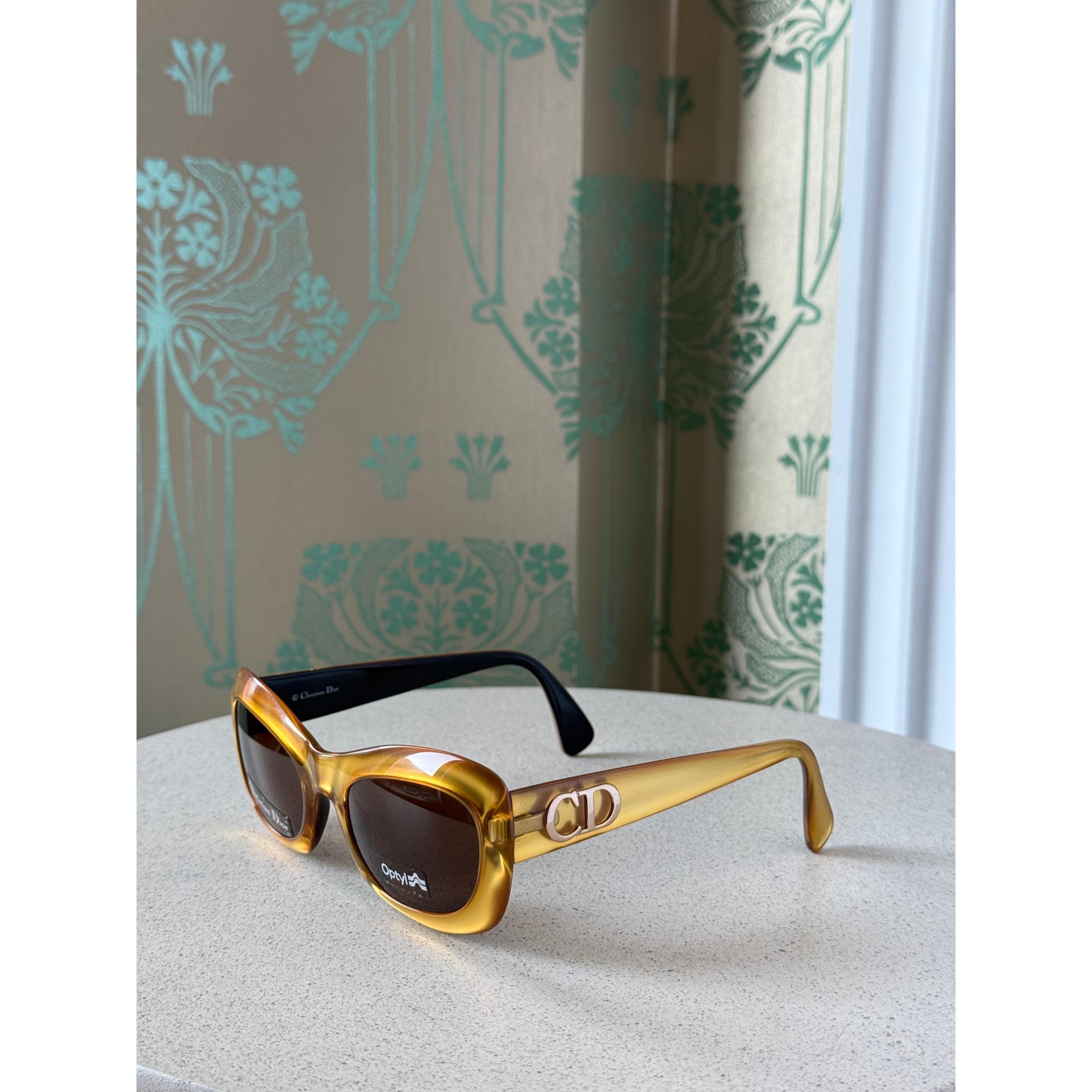 NEW Vintage 1990 Christian Dior 2974 Gold Yellow Optyl Sunglasses