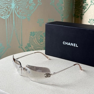 Chanel Rimless Sunglasses Rhinestone - Etsy Canada
