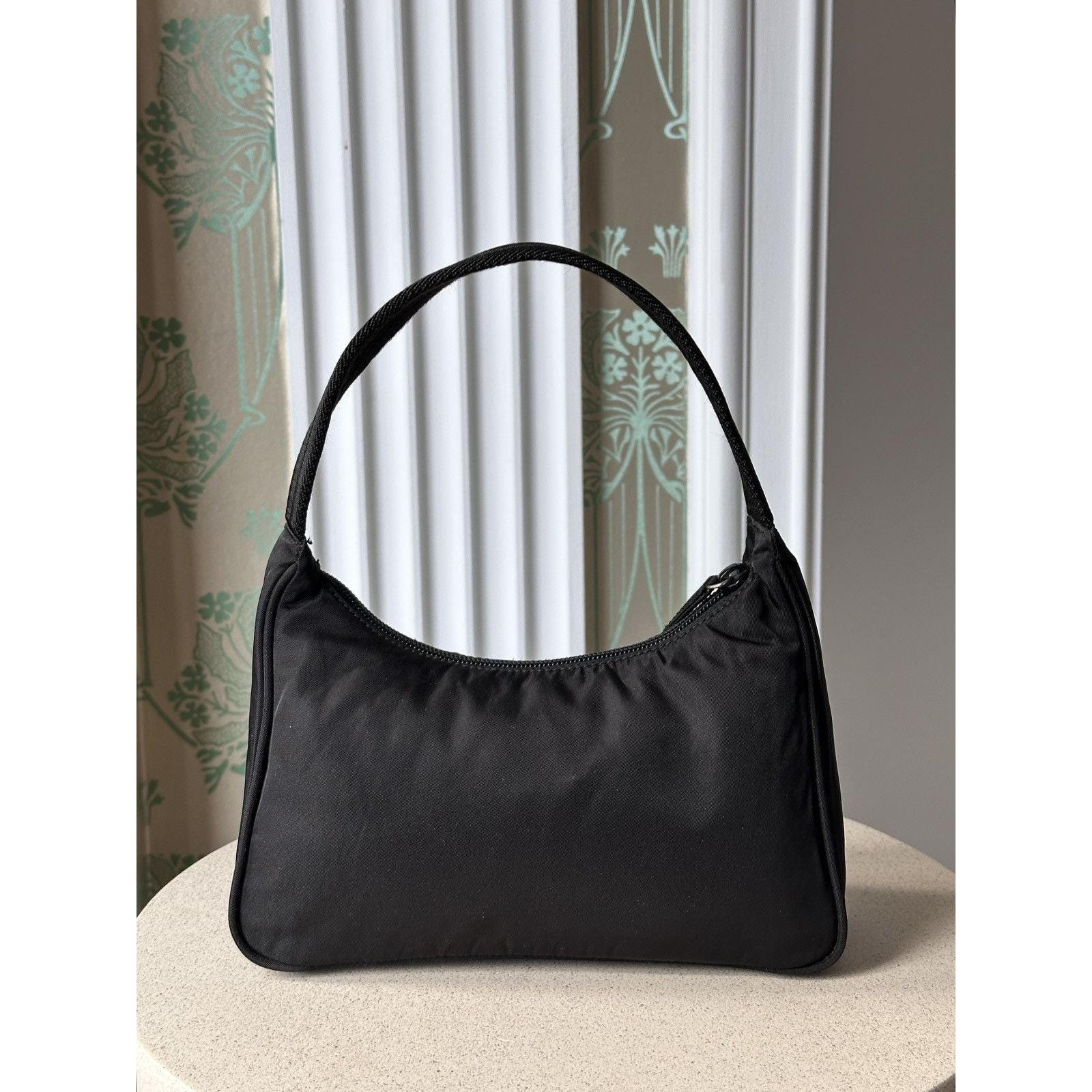Vintage 2000 Prada Mini Black Nylon Hobo Bag With Triangle Logo - Etsy