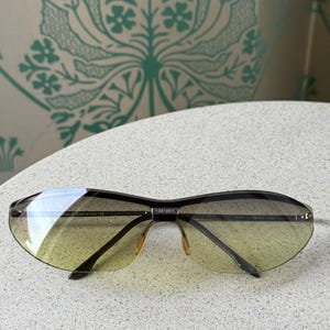 Vintage Chanel Schild Maske Grün Silber Licht Sonnenbrille 4042 Bild 4