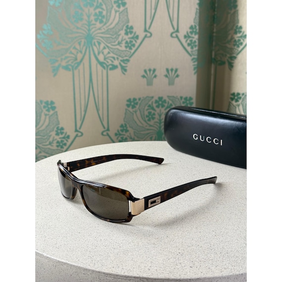 Vinatge Gucci Sunglasses Tortoise G Logo Rhinestone Brown GG  display picture 2