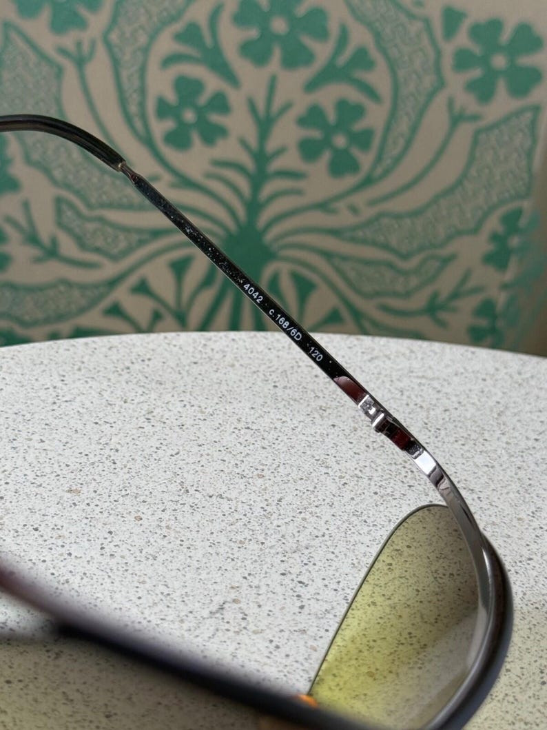 Vintage Chanel Schild Maske Grün Silber Licht Sonnenbrille 4042 Bild 10