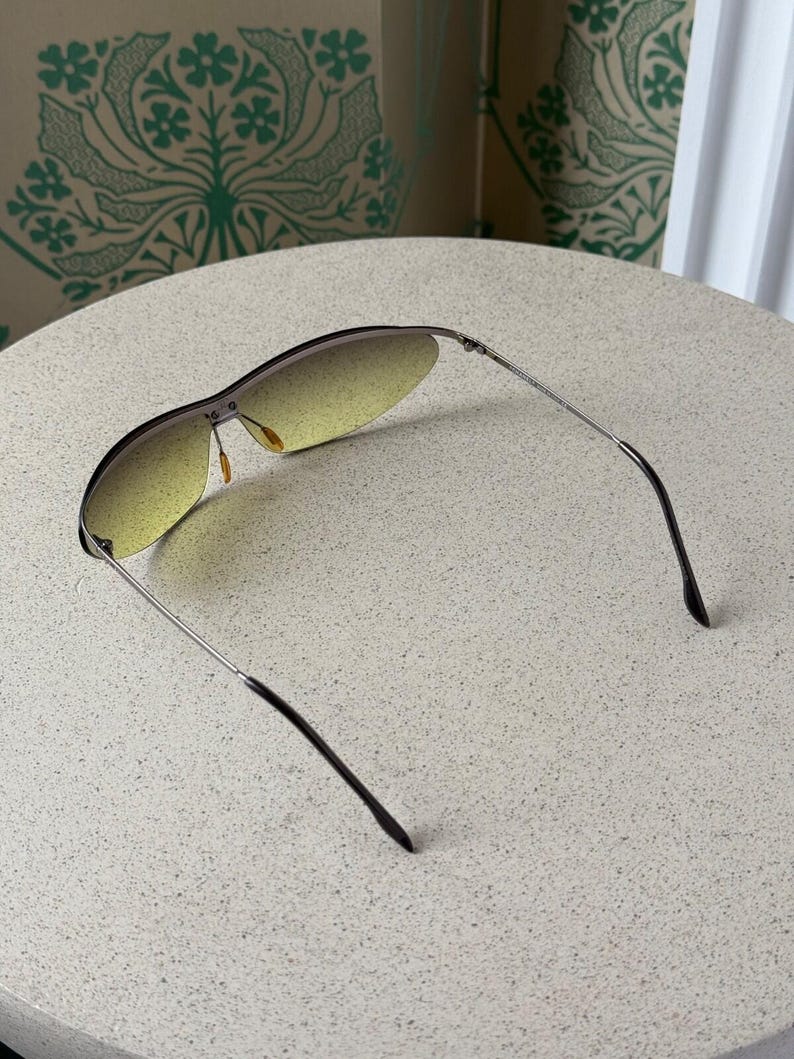 Vintage Chanel Schild Maske Grün Silber Licht Sonnenbrille 4042 Bild 8