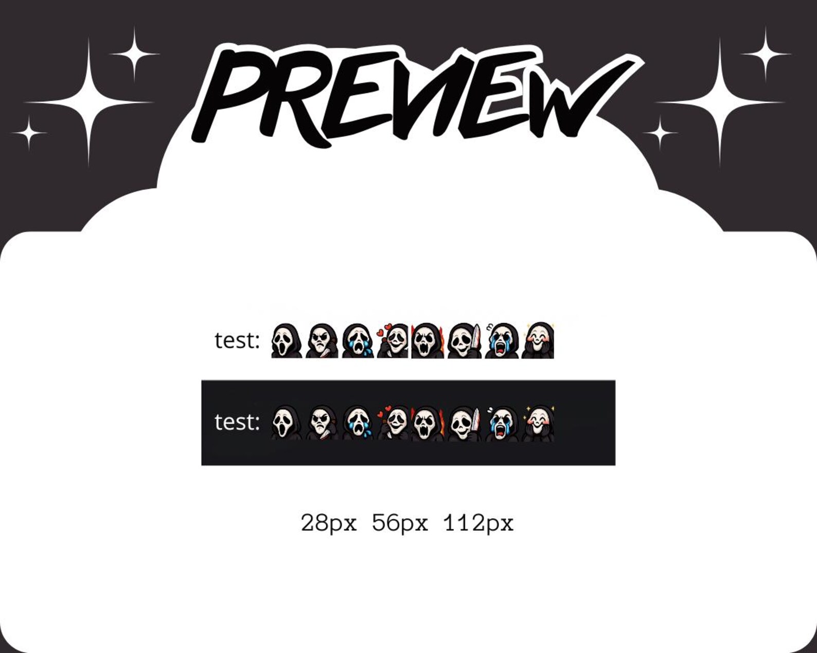14 Pack Twitch Emotes Ghost Face Halloween Horror Games Chibi Ghost ...
