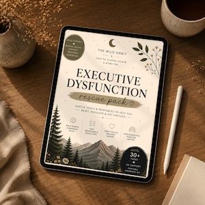 ADHD Digital Workbook Printable PDF | Executive Dysfunction Planner | Burnout Recovery Journal | Nervous System Reset