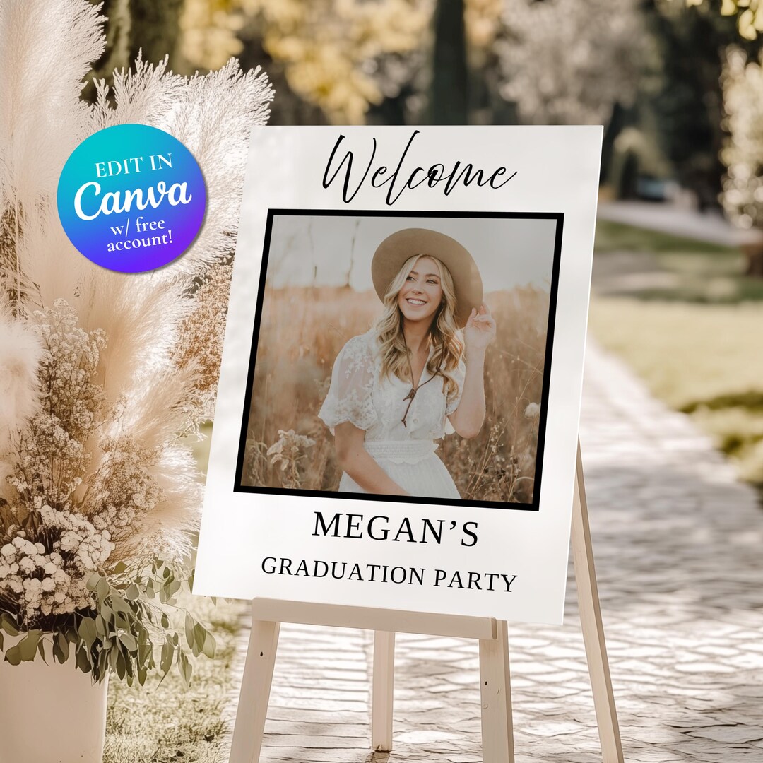 Graduation Sign Custom, Graduation Sign With Photo, Graduation Welcome ...