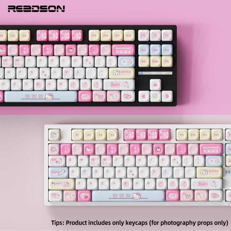 Hello Kitty Keypad Hello Kitty Theme Keycap Set, 121 Keys 5-side Dye-sublimated PBT MOA ...