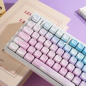 Juego de teclas MOA Sky Theme, PBT sublimado, juego completo multilingüe