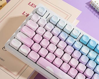 MOA Sky Theme Keycap Set | PBT Dye-Sublimated | Multi-Language Full Set | 130 Keys | Aesthetic Mechanical Keyboard Keycaps