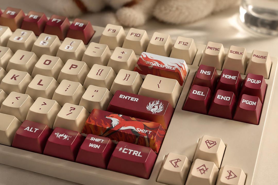 Nine-tailed Fox Keycap Set, Kitsune Theme Dye-sublimated PBT