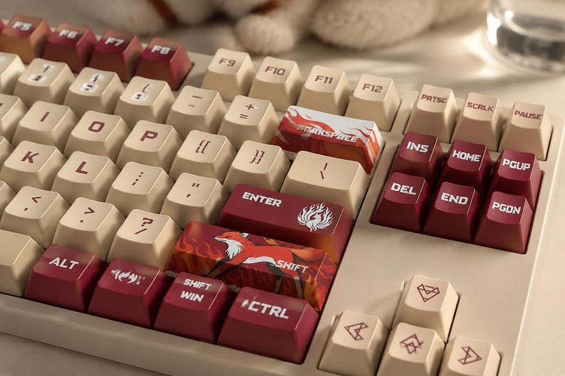 Nine-tailed Fox Keycap Set, Kitsune Theme Dye-sublimated PBT Cherry ...