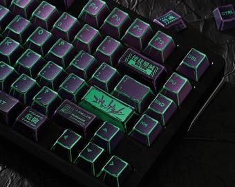 EVA Evangelion Themed Keycap Set | PBT 5-Side Dye-Sublimated | Manga Style | Mechanical Keyboard