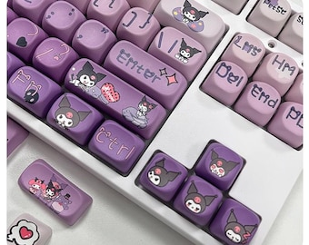 Kuromi Keycap Set, MOA Profile, Dye-Sub PBT Keycaps for Mechanical Keyboard