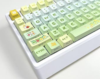 Lucky Cat Keycap Set, Dye-Sub PBT, Cherry Profile, Fortune Meow Theme,