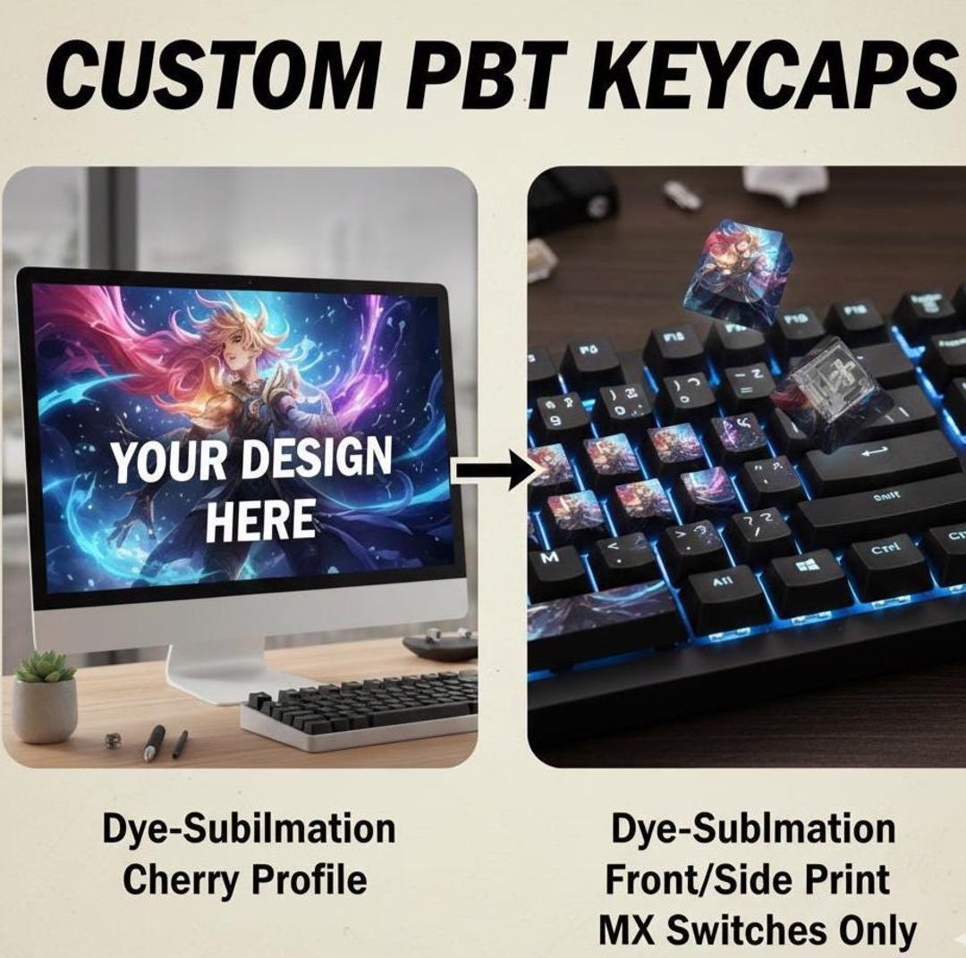 Custom Keycaps Personalized PBT Sublimation,cherry Profile,top/side ...
