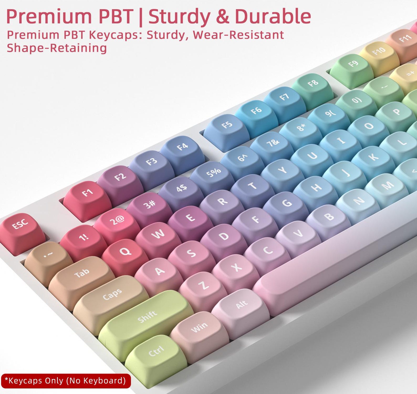 Pastel Color Keycap MOA Set, 121 Keys 5-side Dye-sublimated PBT, Soft ...