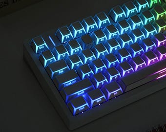 Angular Double-Shot Shine-Through Keycap Set | PBT | Cherry Profile | 137 Keys | Mechanical Keyboard