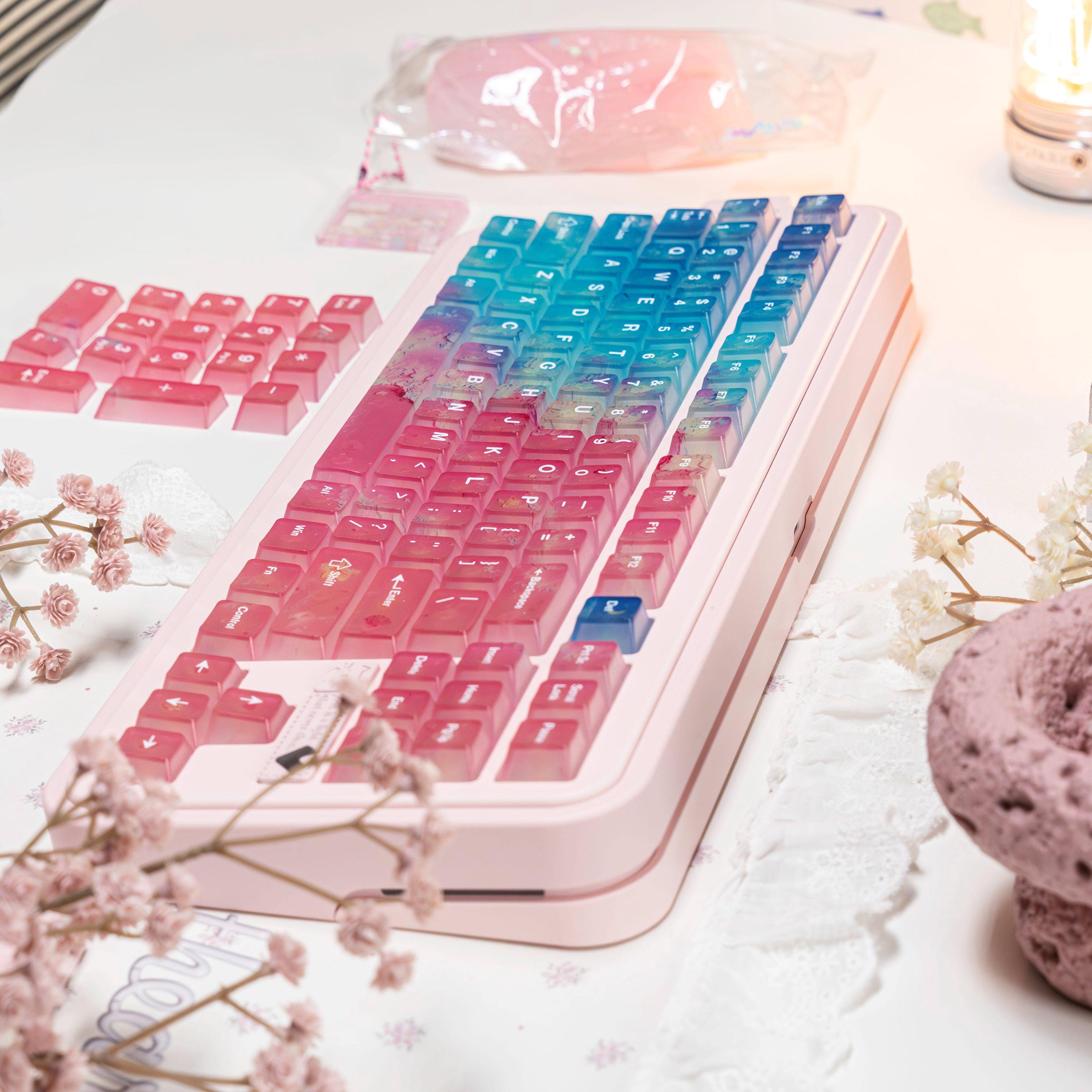 E Ink Key Cap Ink Ocean Keycap Set | Misty Shine-through | Cherry Profile | 119 Keys ...