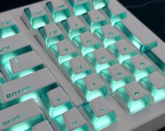 Icy Prism Shine-Through Keycap Set, Cherry Profile Mechanical Keyboard Keycaps,100 keys Magnetic Switch Keyboard Accessor，