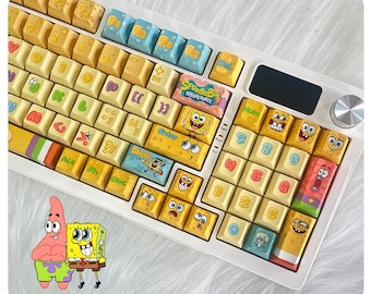 SpongeBob Keycap Set, PBT Dye-Sub, MOA/CherryProfile-129/135 Pcs