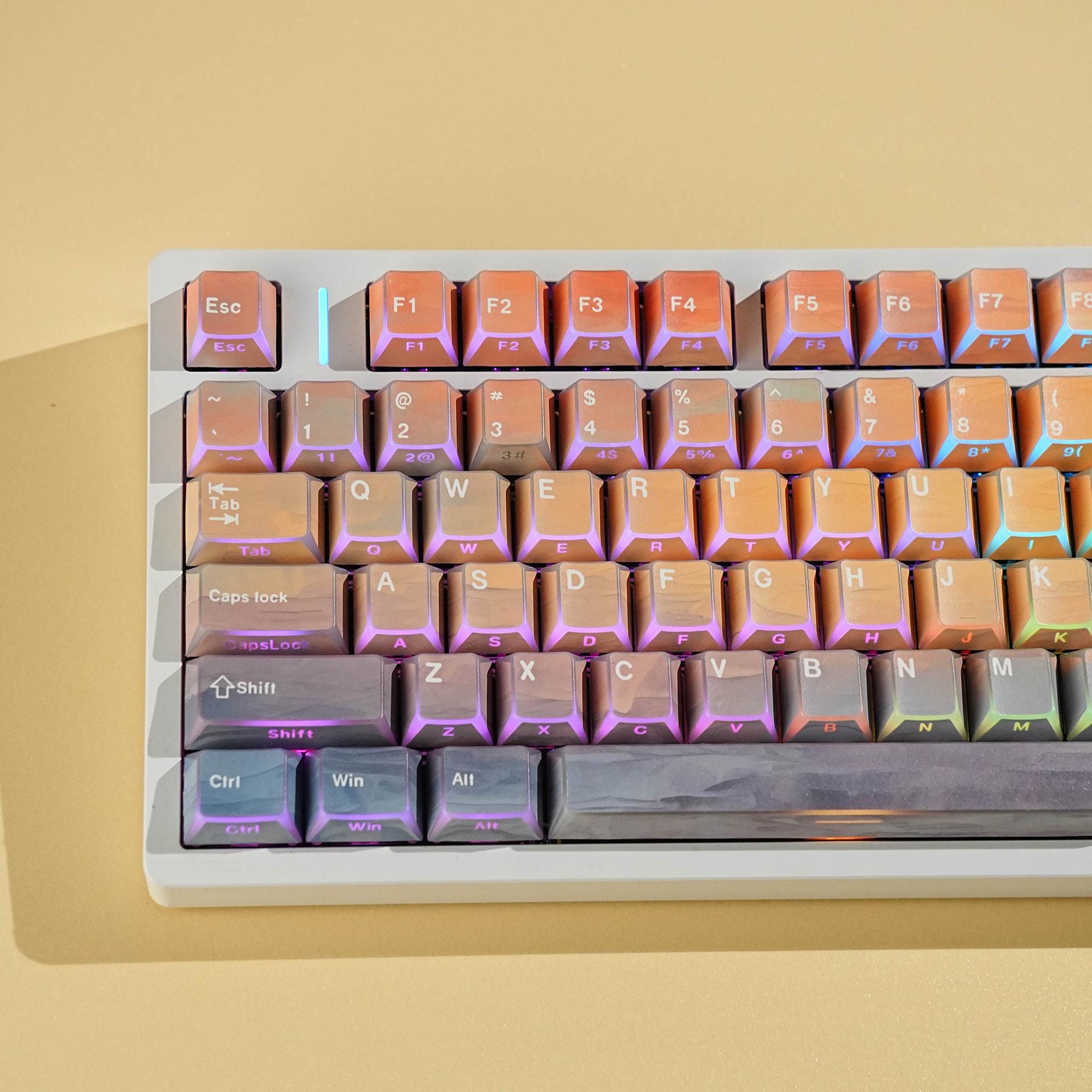 Sun Set Keycaps Sunset Glow Angle Double-shot Shine-through Keycap Set, Dye-sub ...