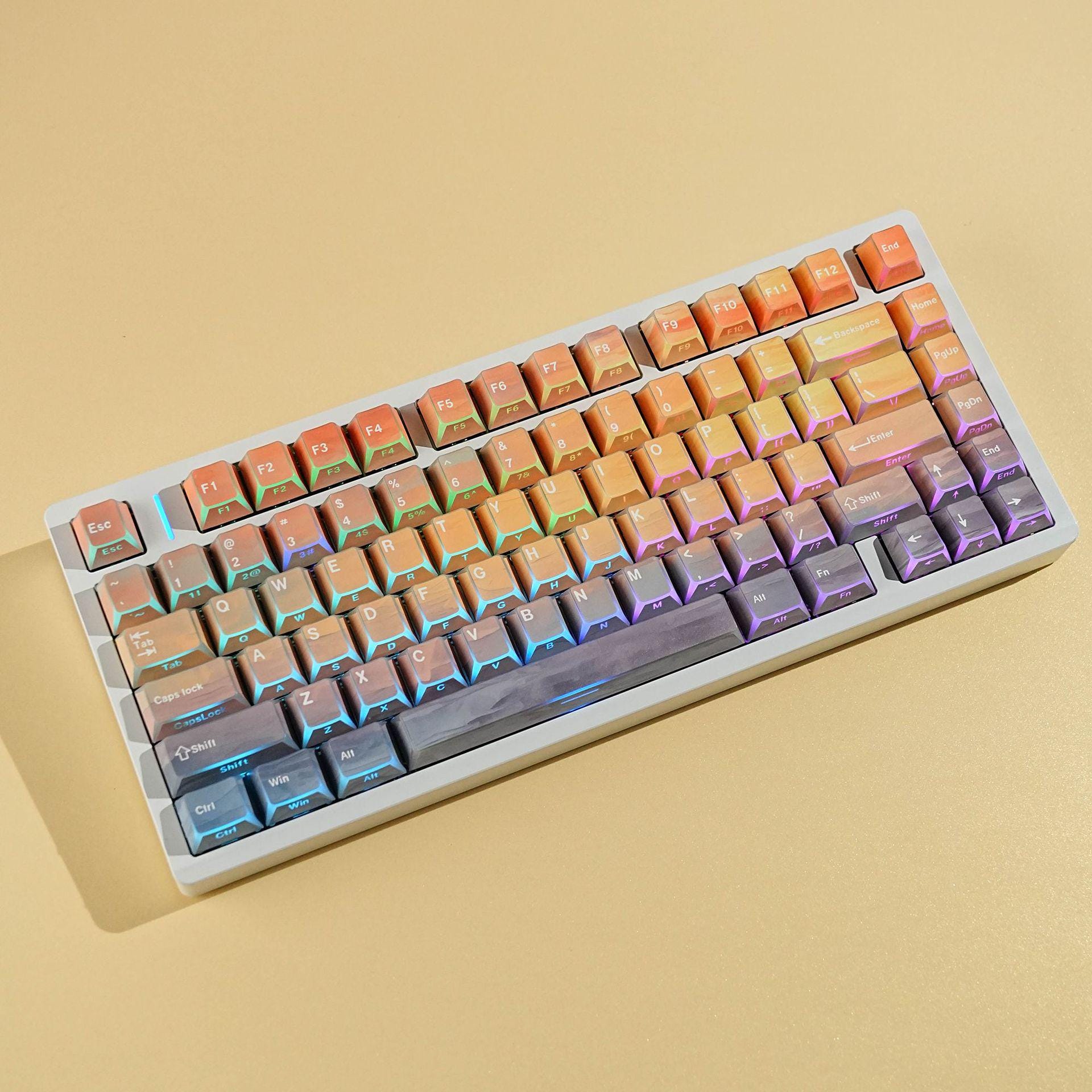 Sun Set Keycaps Sunset Glow Angle Double-shot Shine-through Keycap Set, Dye-sub ...
