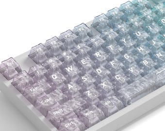 Transparent Gradient Keycap Set | PC Material | 132 Keys | DIY Colorful Mechanical Keyboard Keycaps