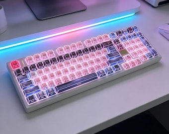 Mecha Shadow Side-Legend PBT Keycap Set, Shine-Through Cherry Profile Dye-Sub Keycaps