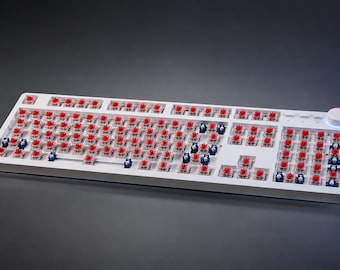 104-Key Mechanical Keyboard | Hotswappable Wired Keyboard | Ice Blue Backlit | With Knob