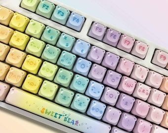 Bear Head Keycap Set, MOA Profile, Dye-Sublimated PBT, 140 Keys,