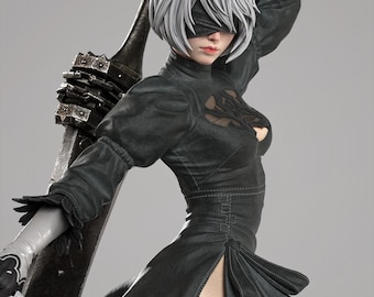 Cyber Combat Female Warrior STL Statue | 1/7 Scale (3D Print File)
