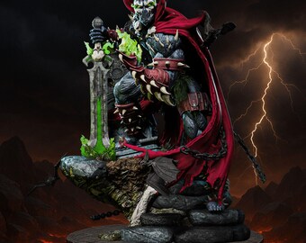 Demoniczny Rycerz Fanart STL Statue | Przeklęty Wojownik z Mieczem Energetycznym (Pobranie cyfrowe)
