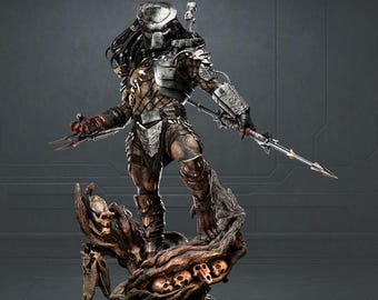 Predator STL Statue | 1/6 Scale Trophy Hunter Diorama (3D Print File)