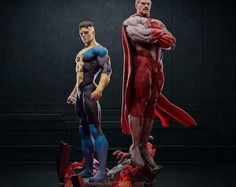 Omniman & Invincible STL Statue | Father Son Superhero Diorama (Digital Download)