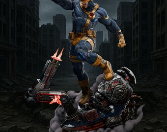 Cyclops Fanart 1/6 Scale STL Statue | Energy Beam Diorama (3D Print File)