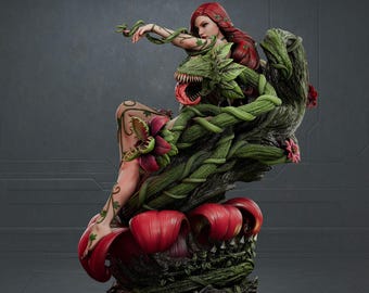 Poison Ivy Fanart STL Statue | 1/6 Scale | Seductive Botanical Queen with Vine Throne | 3D STL Print File Model Download