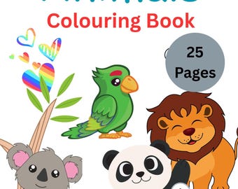Wild Animals Coloring Book | Printable Pages for Kids & Adults (PDF)