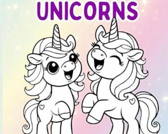 Libro para colorear de unicornios / Páginas mágicas para colorear de unicornios para niños / PDF imprimible / Descarga instantánea