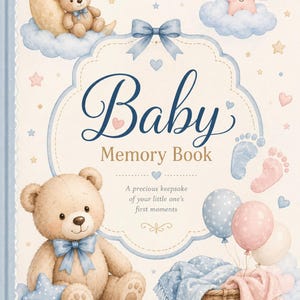 Baby Memory Book Printable Keepsake Journal First Year Milestone Tracker