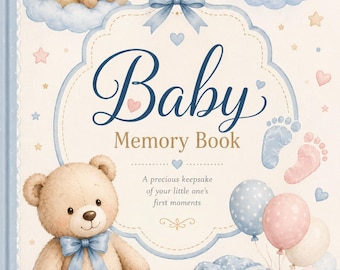 Baby Memory Book Printable Keepsake Journal First Year Milestone Tracker