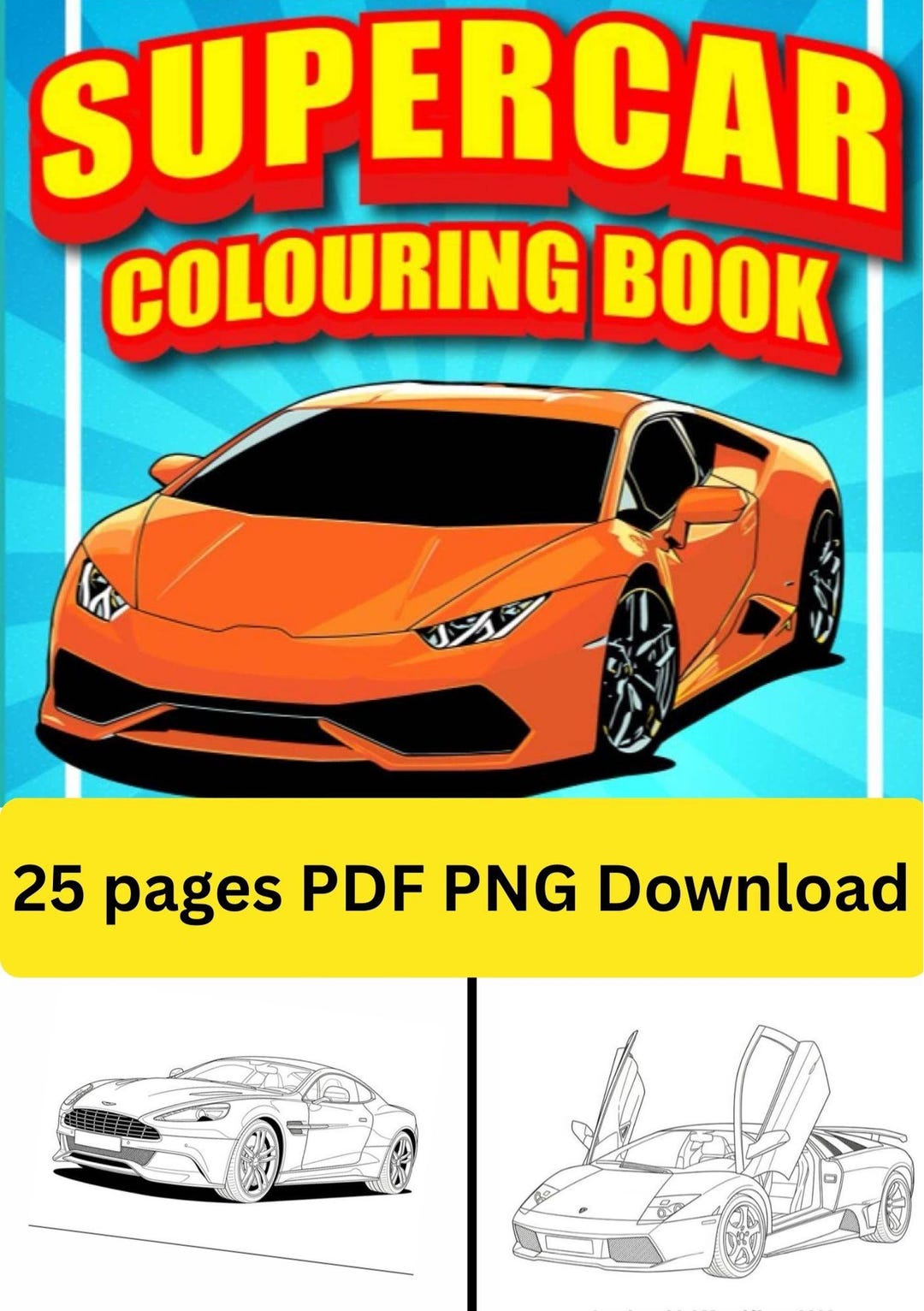 Car Coloring Guide Cars Coloring Book PDF | Printable Car Coloring Pages | Digital ...