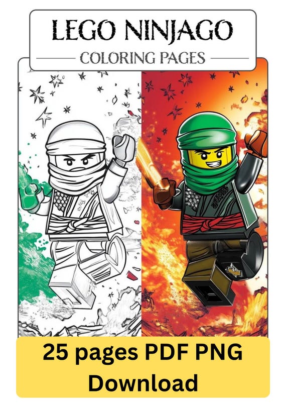 Ninja Coloring Book Printable | Kids & Teens Coloring Pages | A4 PDF PNG | Digital Download | Instant Download | No Physical Item