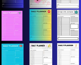 Agenda quotidien | Modèle modifiable Canvas | Productivité imprimable | Téléchargement instantané