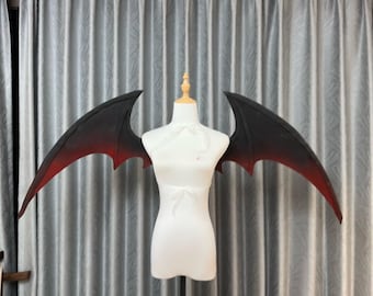 Poseable Demon Wings, Bat Wing Cosplay, Devil Costume Wings, Black Red Dragon Wings, Gothic Fantasy Halloween Back Wings