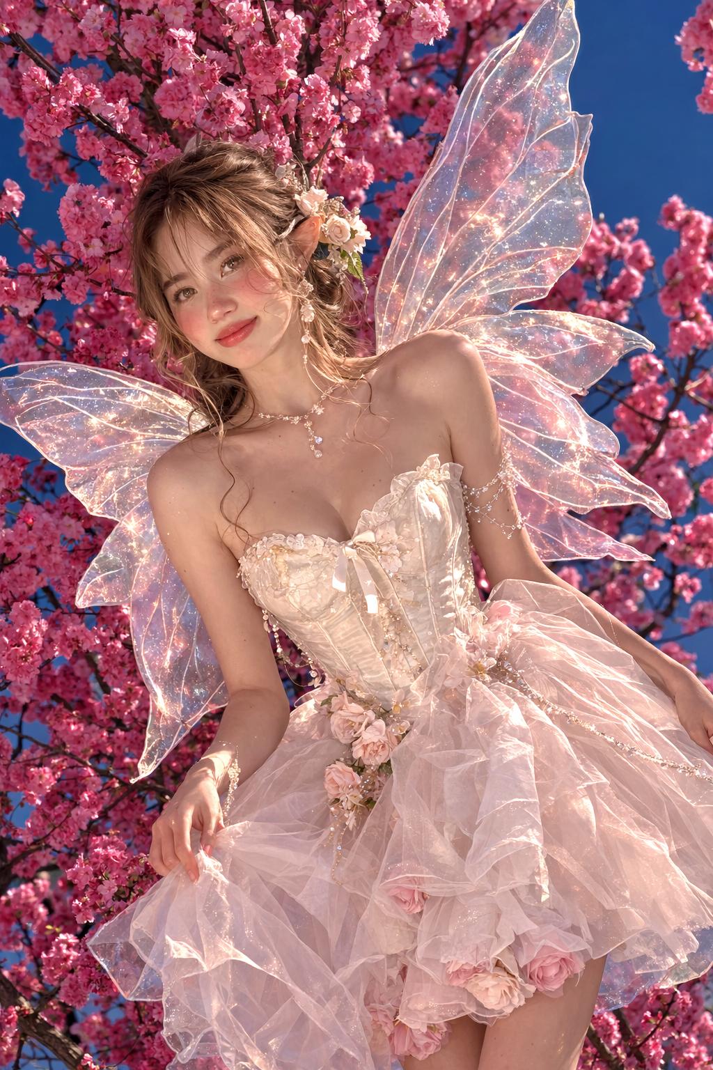 women's light pink flowy dress for cosplay Fantasy hanfu
