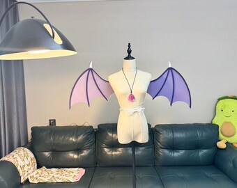 Uma Musume Rice Shower Wings Cosplay Fioletowo-różowe skrzydła nietoperza Anime Cosplay Skrzydła Małe skrzydła demona Kawaii kostium Halloween Prop