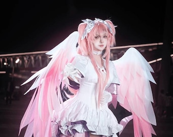 Skrzydła Madoka Magica Cosplay Kaname Skrzydła Madoka Różowe Białe Skrzydła Anioła Duże Skrzydła z Piór Strój Magicznej Dziewczyny Anime Cosplay Rekwizyt